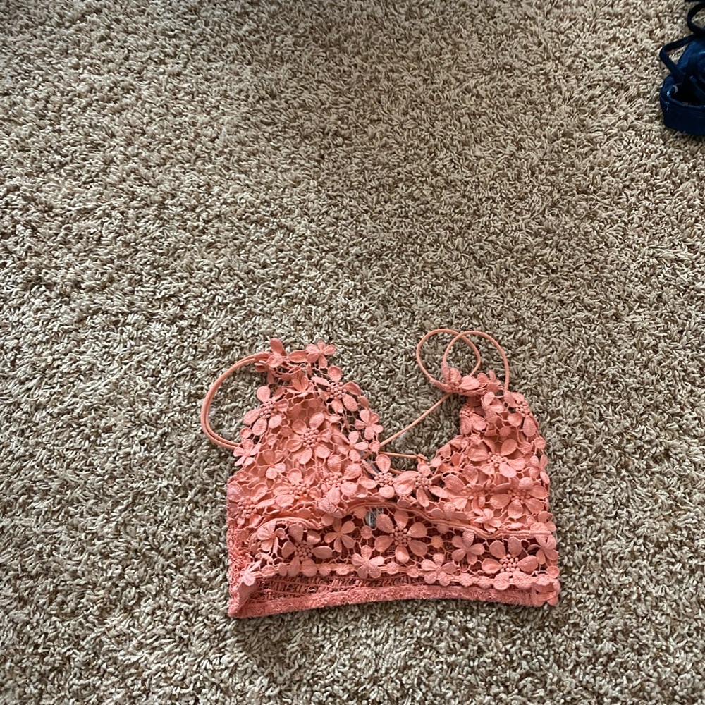 pink floral bralet